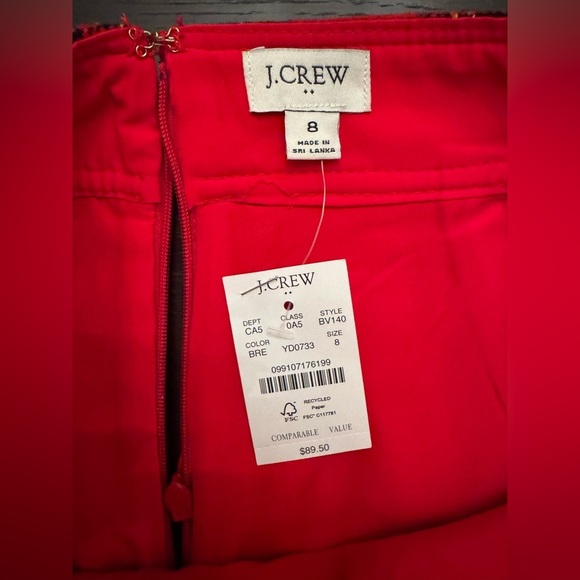 NWT J Crew A-Line Tartan Wool Blend Red Plaid Skirt 8 zipper broken - Picture 7 of 8